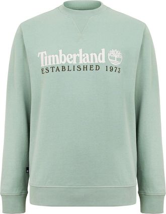 Timberland Mens Embroidered Logo Crew Neck Long Sleeve Sweatshirt in Pro Green Bay - Size Medium