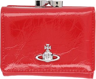 Vivienne Westwood Glossy Red Calfskin Leather Wallet