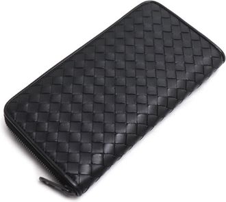 Bottega Veneta Black Leather Long Wallet (Bi-Fold) (Pre-Owned)