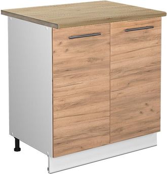 Vicco Armario Bajo Para Fregadero Fame-line, Roble Dorado, 80 Cm Con Estante, Et Roble Vicco