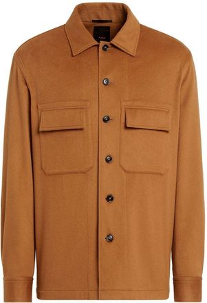 Ermenegildo Zegna vicu&ntilde;a-wool long-sleeves shirt - men - Vicu&ntilde;a Wool - S - Brown