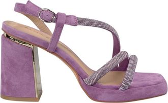 Alma En Pena Sandaal met hak en strass - Dames - Sandalen met hakken - Paars - 39 EU - Leer - Schoenen