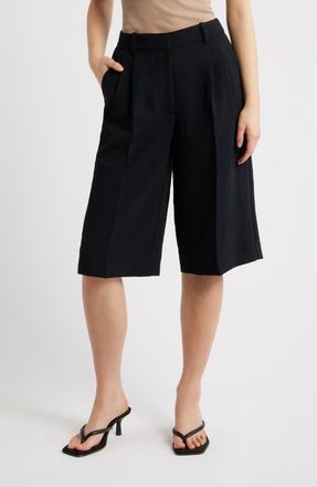 Open Edit The Curator Crepe Culottes in Black at Nordstrom, Size 00