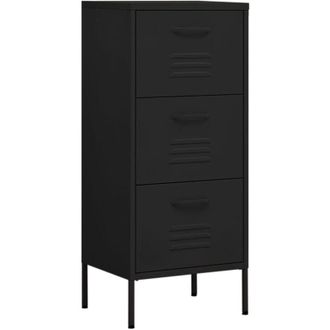 vidaXL Armario de almacenamiento acero negro 42,5x35x101,5 cm Vidaxl