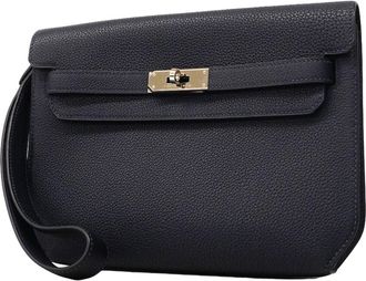 Herm&egrave;s Blue Indigo Togo Leather Clutch Bag (Pre-Owned)