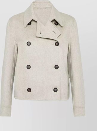 Brunello Cucinelli cashmere long sleeve overcoat pockets