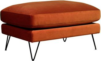 DRAWER Puf de terciopelo con patas de met&aacute;licas negras - &Oacute;xido