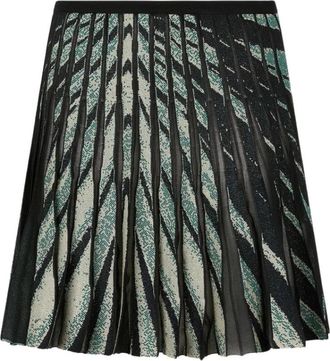 Roberto Cavalli Zeeprint Wijd Uitlopende Minirok - Dames - Korte rokken - Blauw - M - Rokken