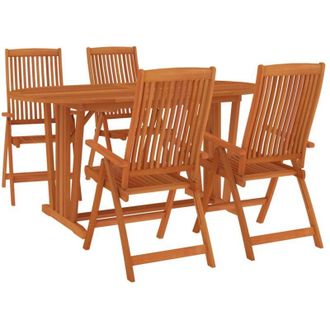 vidaXL Juego De Comedor Para Jard&iacute;n 5 Pzas Madera Maciza De Eucalipto Vidaxl