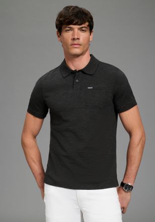 Bruno Banani Poloshirt BRUNO BANANI, Herren, Gr. 4XL (68/70), grau, Slub, Obermaterial: 100% Baumwolle, meliert, schmal, angesetztes B&uuml;ndchen, Shirts Poloshirt, sc