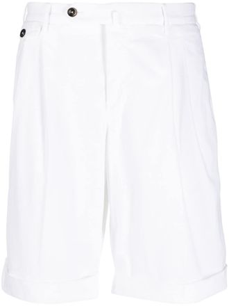 Pantaloni Torino Bermuda con chiusura decentrata - Bianco