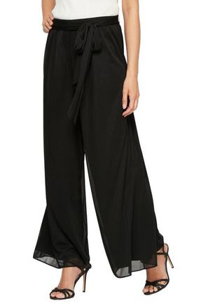 Alex Evenings Wide Leg Mesh Pants in Black at Nordstrom, Size X-Large P