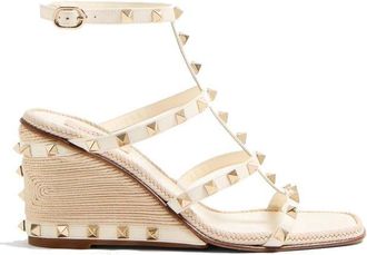 Valentino Garavani Bicolor Calfskin Wedge Womens Sandals