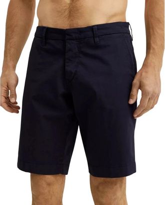 Fay Navy Katoenen Shorts Losse Pasvorm - Heren - Korte Broeken - Blauw - W32 - Katoen - Korte Broeken