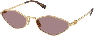 Miu Miu MU56ZS 5AK20I Womens Sunglasses Gold Size 56