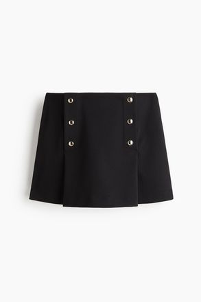H&M Skort mit Kn&ouml;pfen vorn - Schwarz