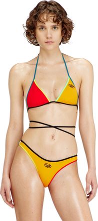 Diesel Triangle bikini top with wraparound straps - Bras - Woman - Yellow