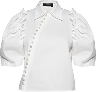Anouki Blouse verfraaid met ruches - Wit