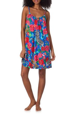 Room Service PJs Print Long Chemise in Blue Floral at Nordstrom, Size X-Small