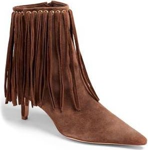 Cinq &agrave; Sept Sammy Fringe Bootie in Dark Sepia at Nordstrom Rack, Size 11Us / 41Eu