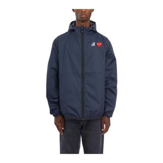 Comme Des Gar&ccedil;ons Light Jackets, male, Blue, Size: XL Hooded Jacket