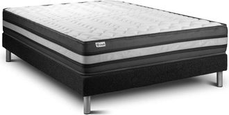 VITALIT Base Tapizada Negro + Colch&oacute;n Con Espuma Viscoel&aacute;stica 160 X 200