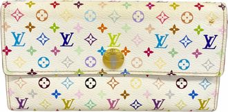 Louis Vuitton Blanc Litchi Long Wallet (Bi-Fold) (Pre-Owned)