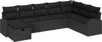 vidaXL Conjunto De Sof&aacute; De Jard&iacute;n 8 Pcs Negro 289 X 179 X 85 Cm Vidaxl