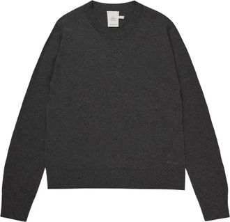 Munthe Zachte Gebreide Trui Charcoal - Dames - Ronde hals truien - Grijs - 2XL - Katoen - Truien & Vesten