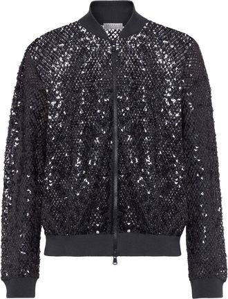 Brunello Cucinelli Giacca con paillettes - Blu