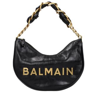 Balmain Umh&auml;ngetaschen Damen Schwarzes Leder
