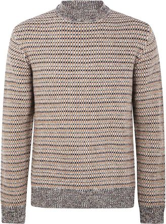 Zanone Truien & Vesten, Heren, Beige, S, Wol, Trui met Ronde Hals en Slim Fit Pasvorm