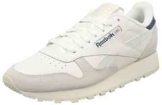 Reebok Men Classic Leather Sneaker, Chalk/Stucco/Hoops Blue F23, 17