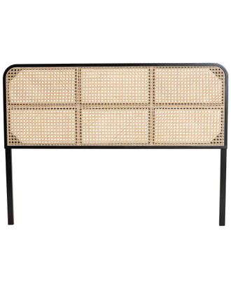 Baxton Studio Lainer Modern Bohemian Bayur Wood & Rattan Queen Size Headboard