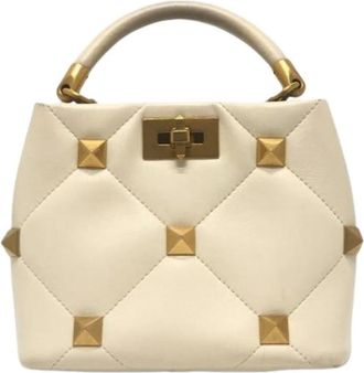 Valentino Pre-owned Handbags, female, White, Size: ONE SIZE Pre-owned Vintage Leather Handbag