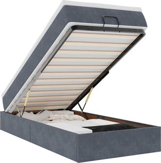 vidaXL Estructura Cama Otomana Colch&oacute;n Terciopelo Gris Oscuro Vidaxl