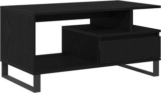 vidaXL Coffee Table Black oak 90 x 49 x 45 cm Engineered wood Vidaxl