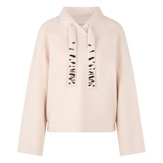 Marc Cain Sweatshirt met losse snit - Dames - Hoodies - Beige - M - Katoen - Hoodies & sweatvesten