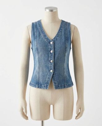 Z Supply Porto Denim Vest In Eternity