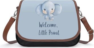 Generic Elephant Welcome Little Peanut Womens Crossbody Bag Fashion Shoulder Handbags Message Tote Bag with Adjustable Strap