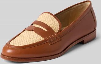 Lauren Ralph Lauren Loafer aus echtem Rindsleder in Cognac, Gr&ouml;&szlig;e 36,5