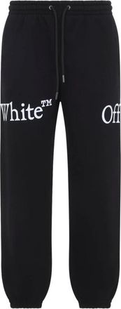Off-white Bookish Sjaal Cuffed Trainingsbroeken - Heren - Sweatpants - Zwart - M - Katoen - Broeken