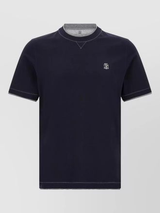 Brunello Cucinelli layered crew neck t shirt contrast stitching