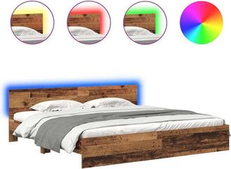 vidaXL Estructura De Cama Con Cabecera Madera Vieja 180 X 200 Cm Vidaxl