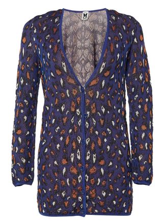 Missoni patterned-intarsia cardigan - women - Viscose/Polyamide/Cotton - L - Purple