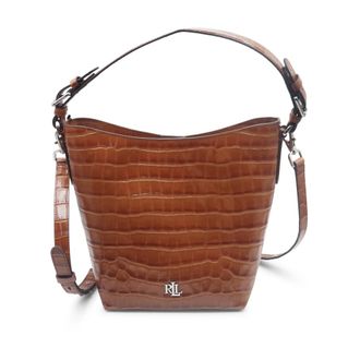 Ralph Lauren Tassen, Dames, Bruin, ONE Size, Katoen, Witley Bucket Bag