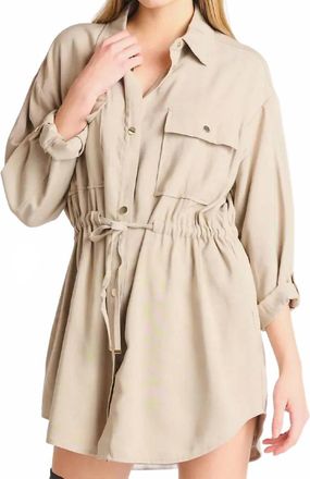 Asos Drawstring Utility Dress In Tan