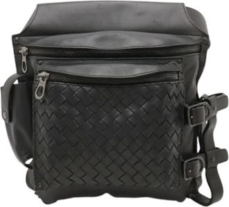 Bottega Veneta Pre-owned Vintage Schoudertas - Heren - Vintage Heuptassen - Zwart - ONE Size - Leer - Vintage