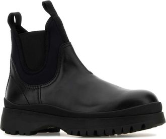Prada Mens Leather Chelsea Boot Black Calfskin