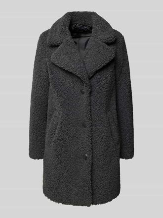 Vero Moda Regular Fit Teddy-Mantel mit Umlegekragen Modell KYLIE in Anthrazit, Gr&ouml;&szlig;e L